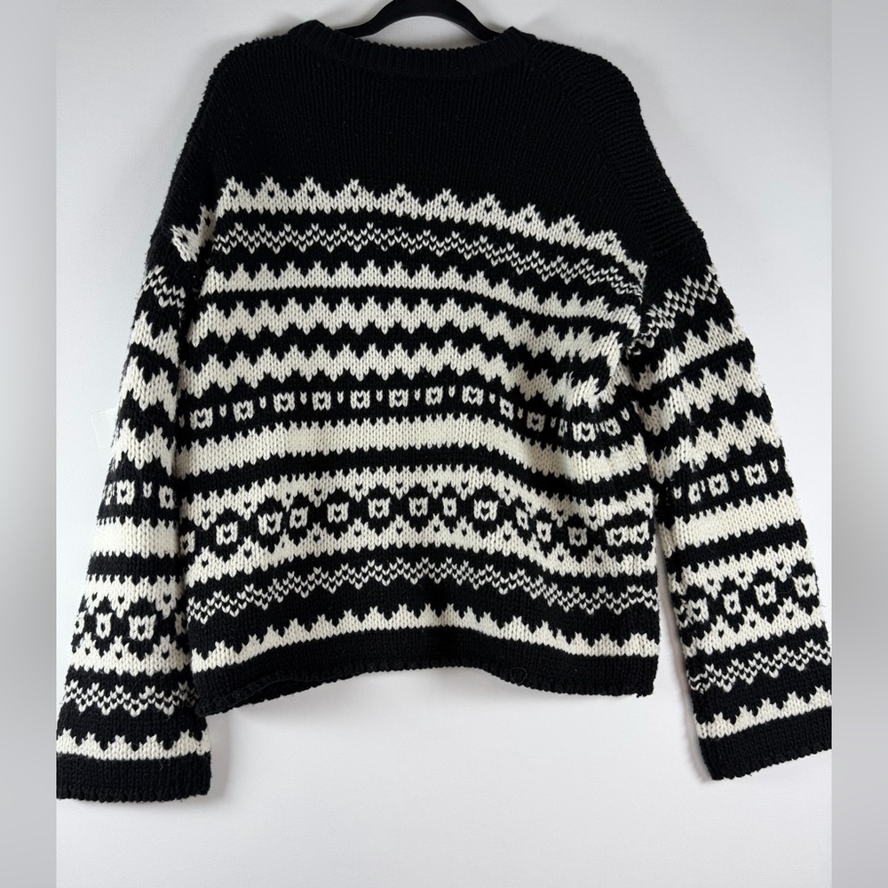 Velvet by Graham & Spencer Women's Maywood Chunky Fair Isle Sweater M - Picture 7 of 12